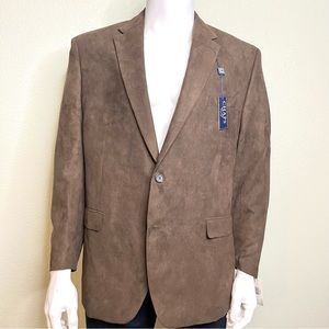 CHAPS $175 men’s rich brown microsuede sports coat